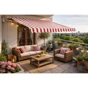 Tenda da Sole 400x300 a Barra Quadra 4x3 Riga Rossa Eco 2