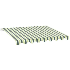 Tenda da Sole Eco 400x300 Rigata Verde Bianco Barra Quadra Estensibile