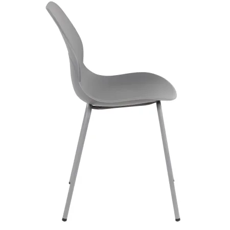 Sedia Cucina Moderna in Plastica Grigio con Gambe in Metallo Grigio
