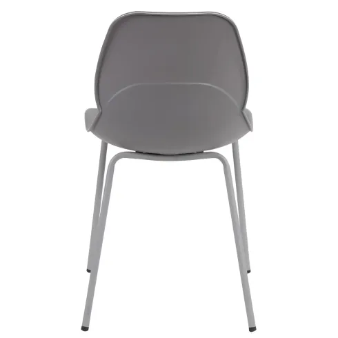 Sedia Cucina Moderna in Plastica Grigio con Gambe in Metallo Grigio