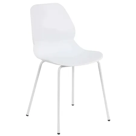 Sedia Cucina Moderna in Plastica Bianco con Gambe in Metallo Bianco
