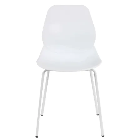 Sedia Cucina Moderna in Plastica Bianco con Gambe in Metallo Bianco