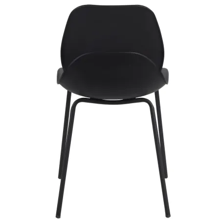 Sedia Cucina Moderna in Plastica Nero con Gambe in Metallo Nero