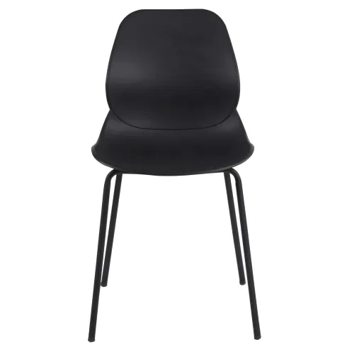 Sedia Cucina Moderna in Plastica Nero con Gambe in Metallo Nero