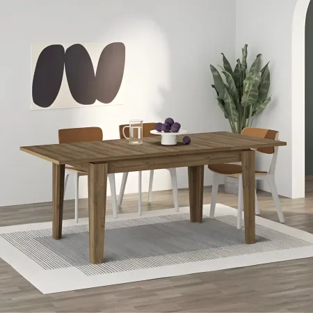 Tavolo Allungabile Pranzo Rettangolare 120-170x80 Noce Effetto Legno