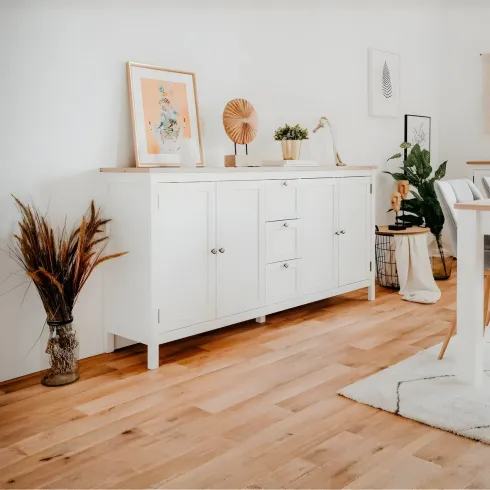 Credenza Madia con Cassetti Mobile Buffet Madia Bianca da Soggiorno