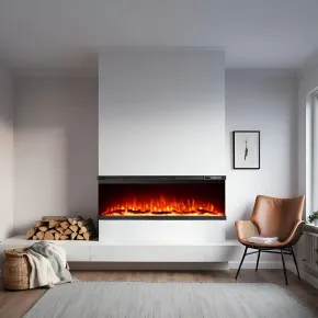 Camino Elettrico a Incasso 3 Lati 1500 W Effetto Fiamma Colorata 3D 2