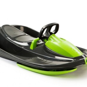 Bob Doppio Stratos Freno Volante Nero 2 Posti Slitta Slittino da Neve Max 120kg 2