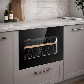 Cantinetta Vino a Incasso 17 Bottiglie Ventilata Classe F Nero LED 2