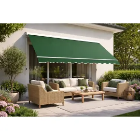 Tenda da Sole a Caduta 80x250 Verde Cassonata con Bracci da Esterno 2