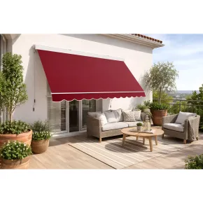 Tenda da Sole 300x300 Rosso Ferrara Cassonata a Caduta Bracci Esterno 2
