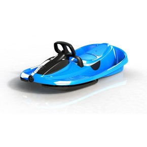Bob Biposto Stratos Blu con Volante e Freno a Molla Slittino Neve Max 120kg 2