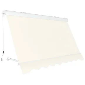 Tenda da Sole 300x300 Beige Cassonata a Caduta con Bracci da Esterno
