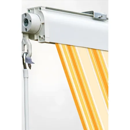 Tenda da Sole a Caduta 400x300 cm Rigato Giallo Bianco Cassonata Bracci