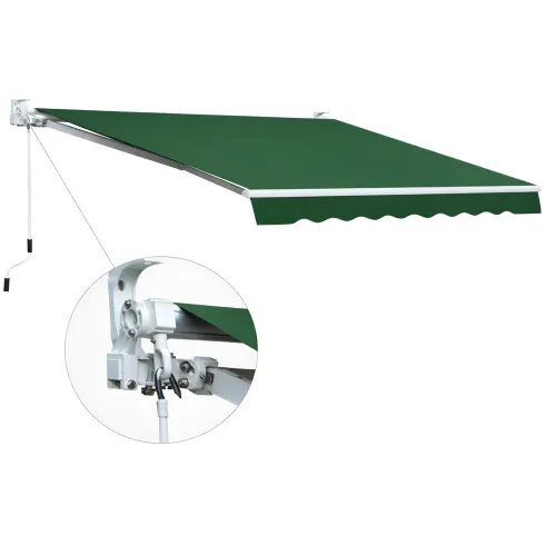 Tenda da Sole Balcone Verde 400x300 Avvolgibile Barra Quadra