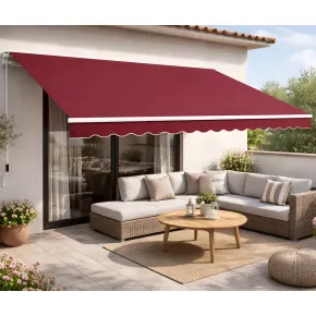 Tenda da Sole Rossa 400x300 Avvolgibile Esterno Inclinazione Regolabile 2