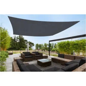 Telo Vela Ombreggiante 360x360 cm Grigio Antracite Quadrato da Esterno 2