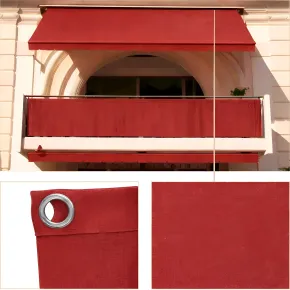 Telo Antisguardo Balcone 75x500 cm Rosso Ferrara Occhielli Alluminio 2