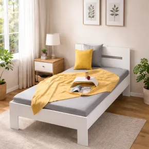 Struttura Letto Singolo 90x200 senza Doghe Bianco 2