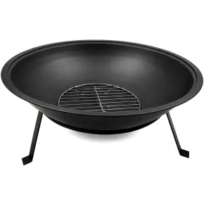 Braciere da Esterno in Metallo 55x55x16H cm Resistente al Calore