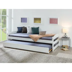 Letto Singolo con Letto Estraibile 90x200 a Doghe a Scomparsa Bianco Salvaspazio | BricoShop24 2