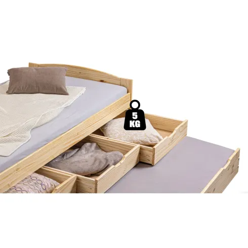 Divano Letto 2 Letti Singoli a doghe 90x200 con Cassetti Contenitore Estraibile