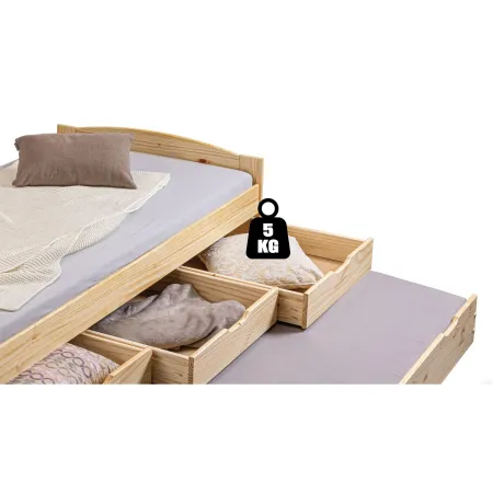 Divano Letto 2 Letti Singoli a doghe 90x200 con Cassetti Contenitore Estraibile