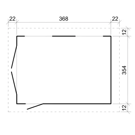 Garage in Legno Grezzo 368x354 cm a Pannelli Box con Porta Elettrica