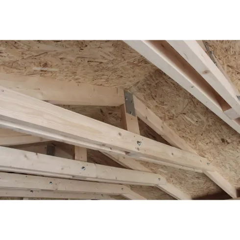 Garage in Legno 368x354 cm Rosso a Pannelli Box con Porta Elettrica