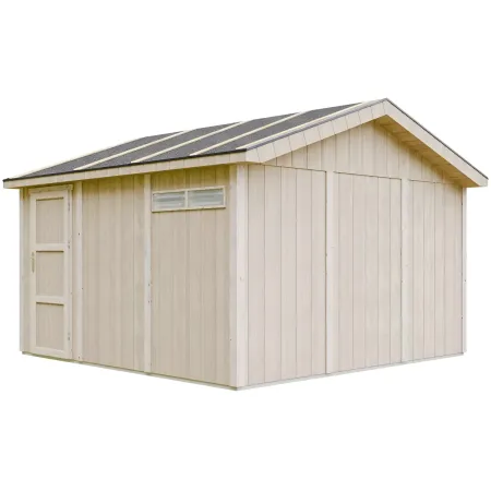 Garage in Legno 368x354 cm Grigio Scuro Pannelli Box Porta Elettrica