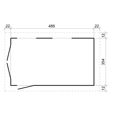 Garage in Legno 354x486 cm Box Auto Moto 17 m2 Rosso a Pannelli