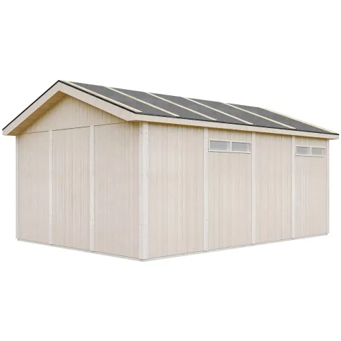 Garage in Legno 354x486 cm Box Auto Moto 17 m2 Grigio a Pannelli