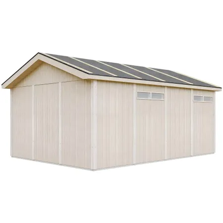 Garage in Legno 354x486 cm Box Auto Moto 17 m2 Grigio a Pannelli