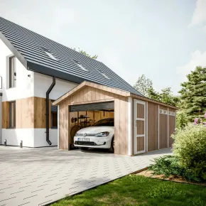 Garage in Legno 354x486 cm Box Auto Moto 17 m2 Grigio Scuro a Pannelli 2