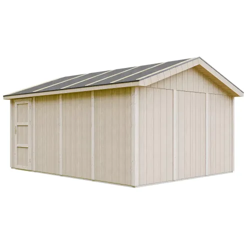 Garage in Legno 354x486 cm Box Auto Moto 17 m2 Grigio Scuro a Pannelli