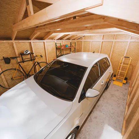 Garage in Legno 3x6 Marrone Box Auto Attrezzi Esterno 21 m2 a Pannelli