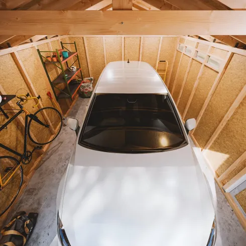 Garage in Legno 3x6 Rosso Box Auto Attrezzi Esterno 21 m2 a Pannelli