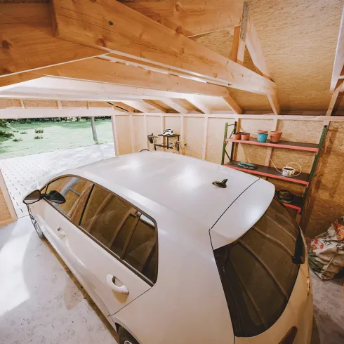 Garage in Legno 3x6 Rosso Box Auto Attrezzi Esterno 21 m2 a Pannelli