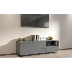 Mobile Porta TV Antracite Opaco 2 Ante con Cassetto e Vano a Giorno 2