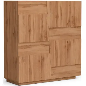 Madia Alta Rovere Wotan Credenza 4 Ante 3 Ripiani Legno Salvaspazio