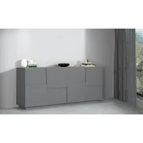 Credenza 4 Ante Antracite Opaco Madia 2 Ripiani Soggiorno Moderno 2