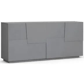 Credenza 4 Ante Antracite Opaco Madia 2 Ripiani Soggiorno Moderno