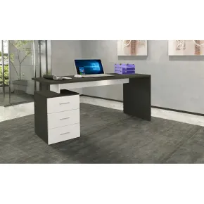 Scrivania con 3 Cassetti Bianco Report Ufficio Studio 160x60x75 cm 2