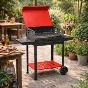 Barbecue a Carbonella con Coperchio Carbone Griglia BBQ da Balcone Giardino Casa 2