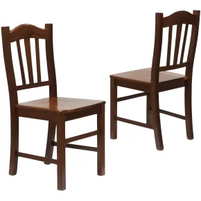 2 Sedie in Legno Massello Noce per Cucina Tavolo Sala da Pranzo Salotto Rustica | Bricoshop24