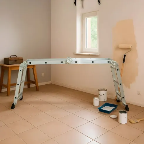 Trabattello Scala 4x3 Multifunzione Max 150kg Lavori Casa Ponteggio Bricolage