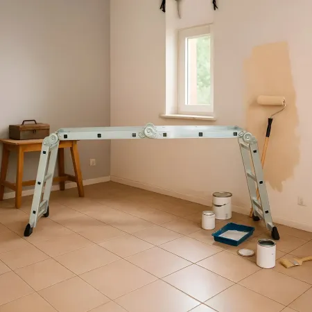 Trabattello Scala 4x3 Multifunzione Max 150kg Lavori Casa Ponteggio Bricolage
