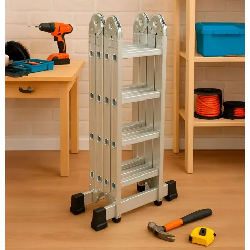 Trabattello Scala 4x3 Multifunzione Max 150kg Lavori Casa Ponteggio Bricolage