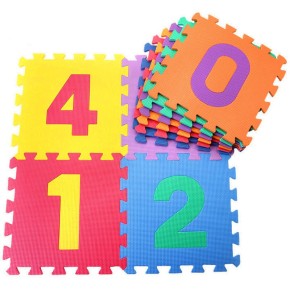 Tappeto Puzzle Componibile 10 Numeri 30x30 Colorati Incastro Pavimento Bambini