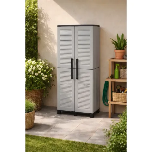 Armadio da Esterno Portascope 68x37x169 cm Ripiani Regolabili